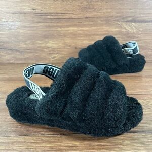 UGG Fluff Yeah Black Slides Slipoers Women’s Size 7 Shoes